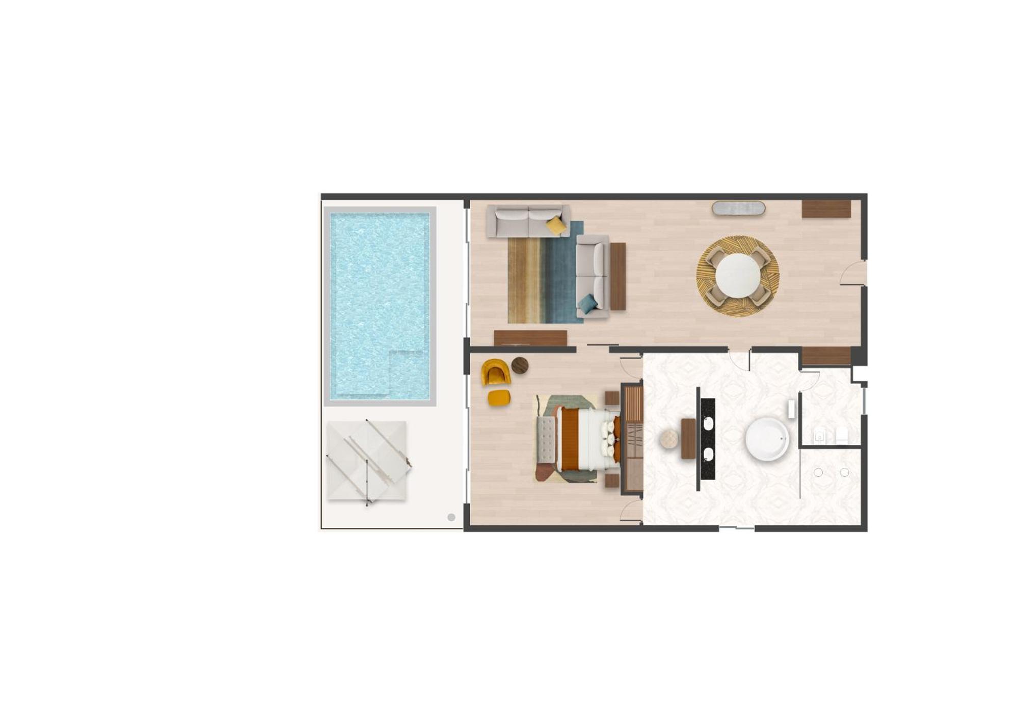 The Mora Zanzibar Hotel Matemwe  Eksteriør billede Floorplan of a typical suite